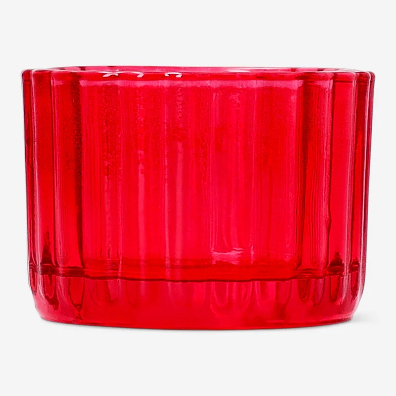Pink glass tealight holder
