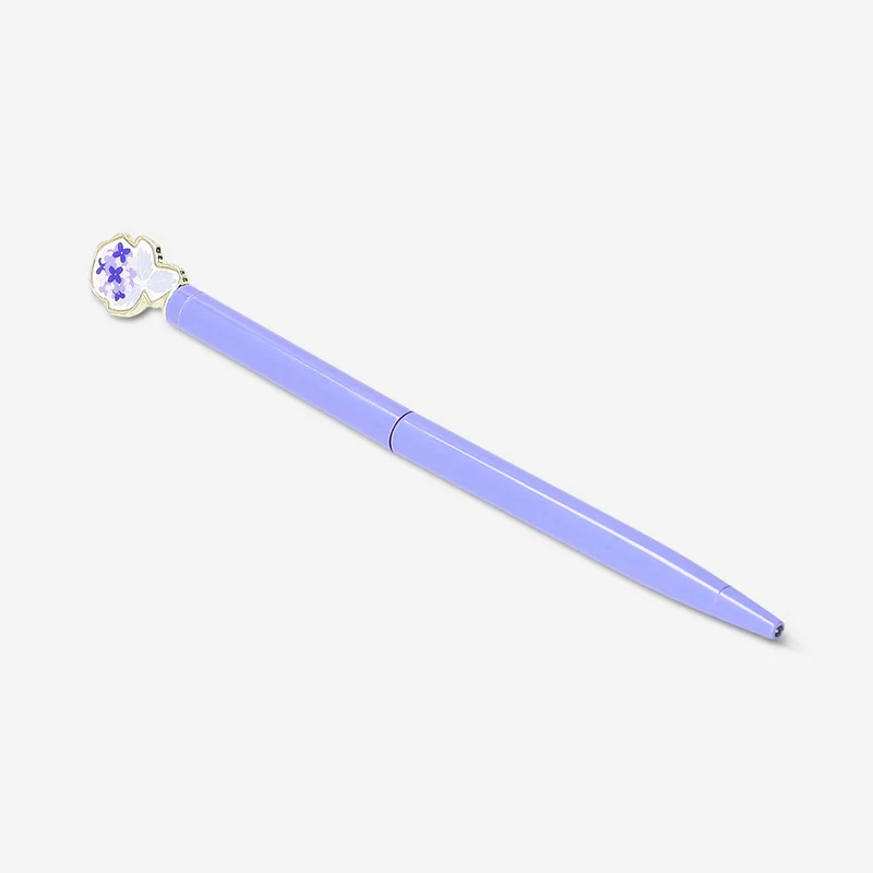 Ballpoint pen - Blue with hydrangea topper
