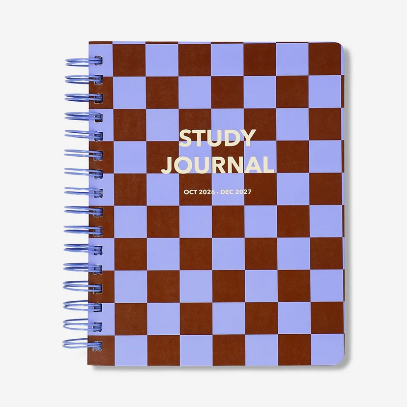 Chequered study planner 2026-2027 - English