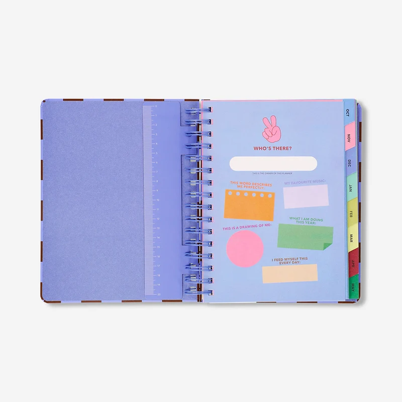 Chequered study planner 2026-2027 - English