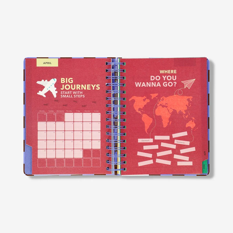 Chequered study planner 2026-2027 - English