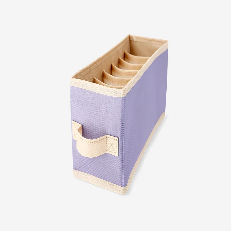 Purple storage basket with 8 compartments - 13x30 cm