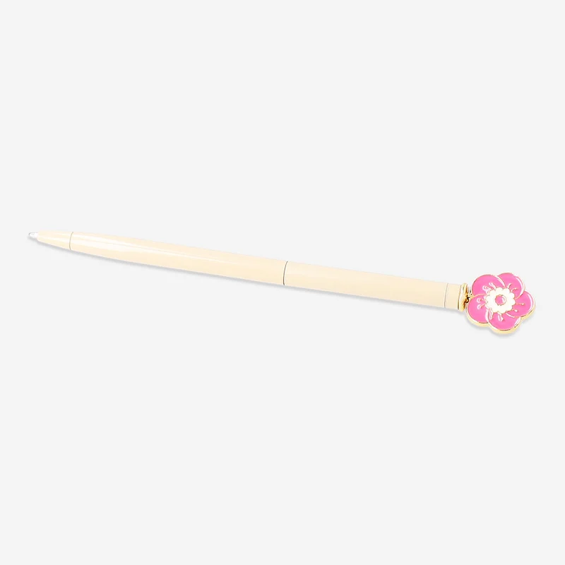 Ballpoint pen - Pink flower topper