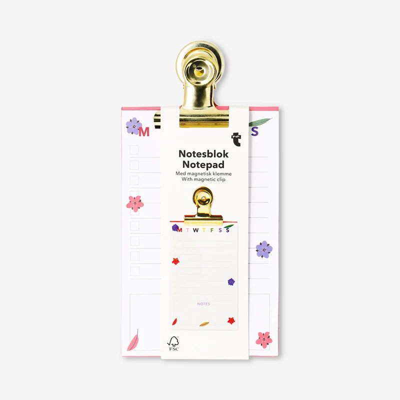 Notepad with magnetic clip