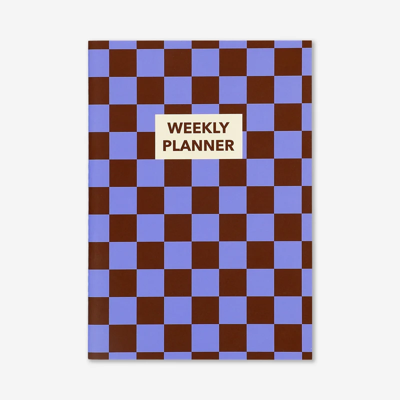 B5 chequered soft cover weekly planner - English
