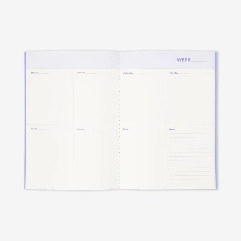 B5 chequered soft cover weekly planner - English