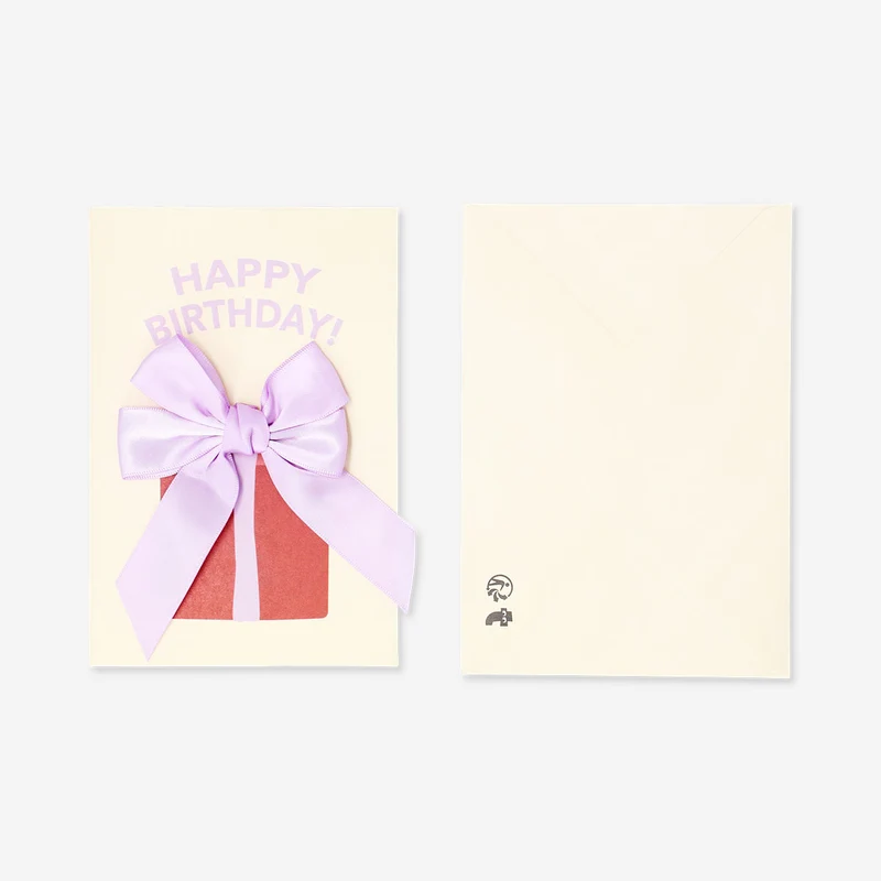 Birthday card - Gift with ribbon