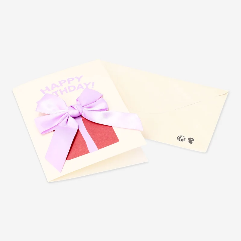 Birthday card - Gift with ribbon