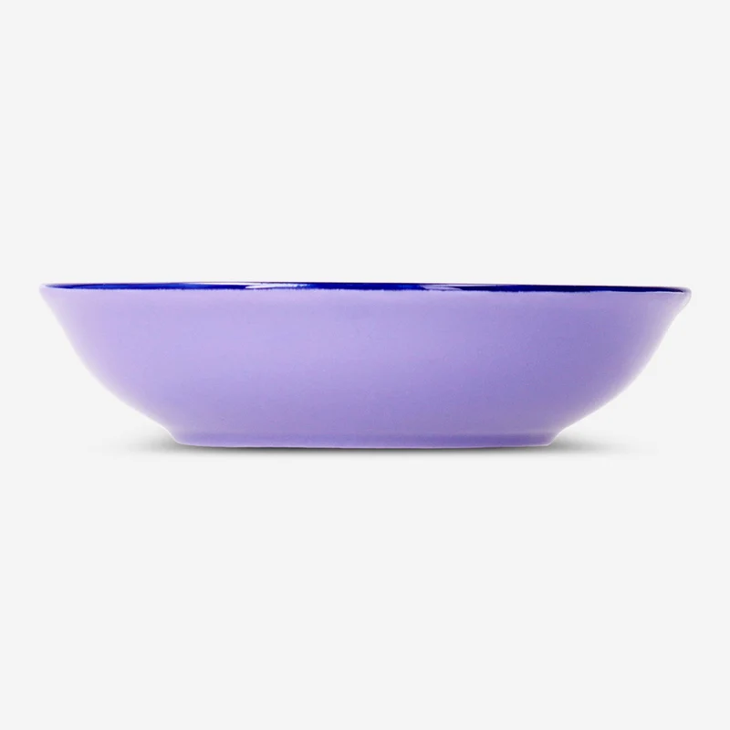 Low ceramic bowl with floral design - 14 cm