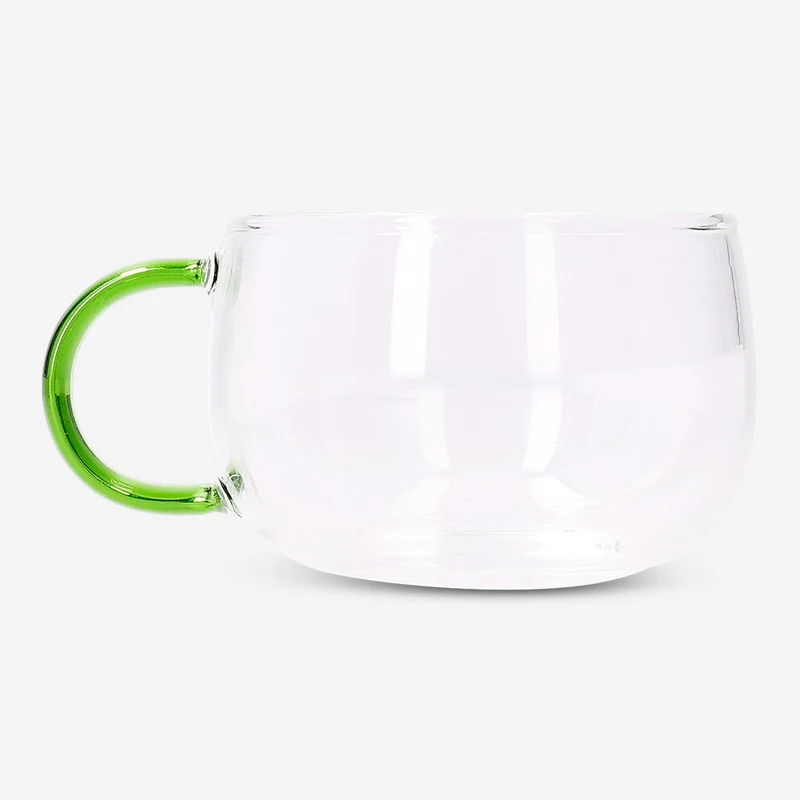 Glass mug with coloured handle - 220 ml