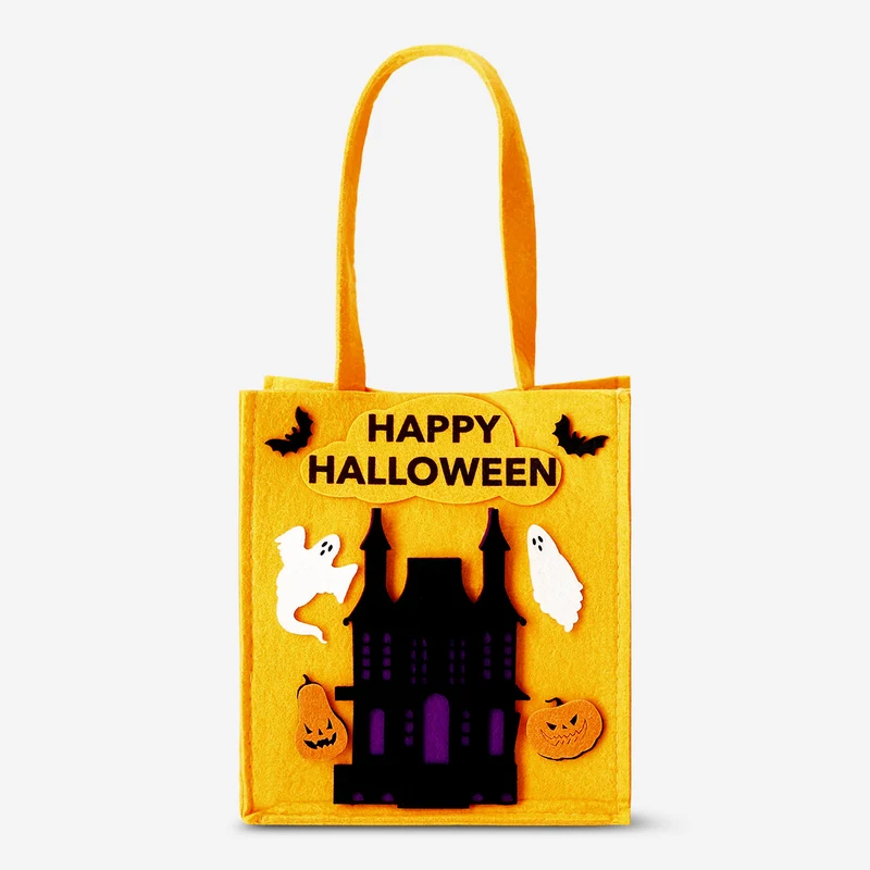 Trick or treat felt bag with candy
