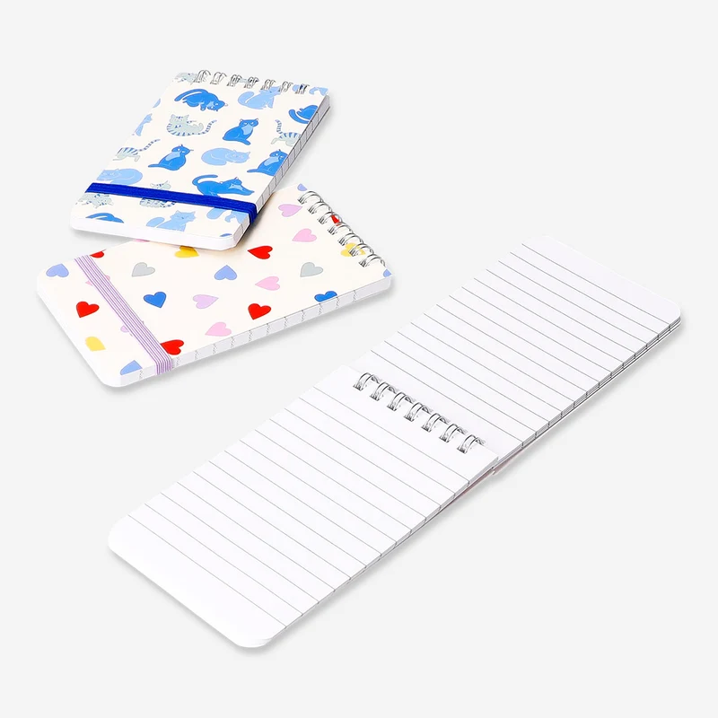 Spiralbound notepads with cat print - 3 pcs