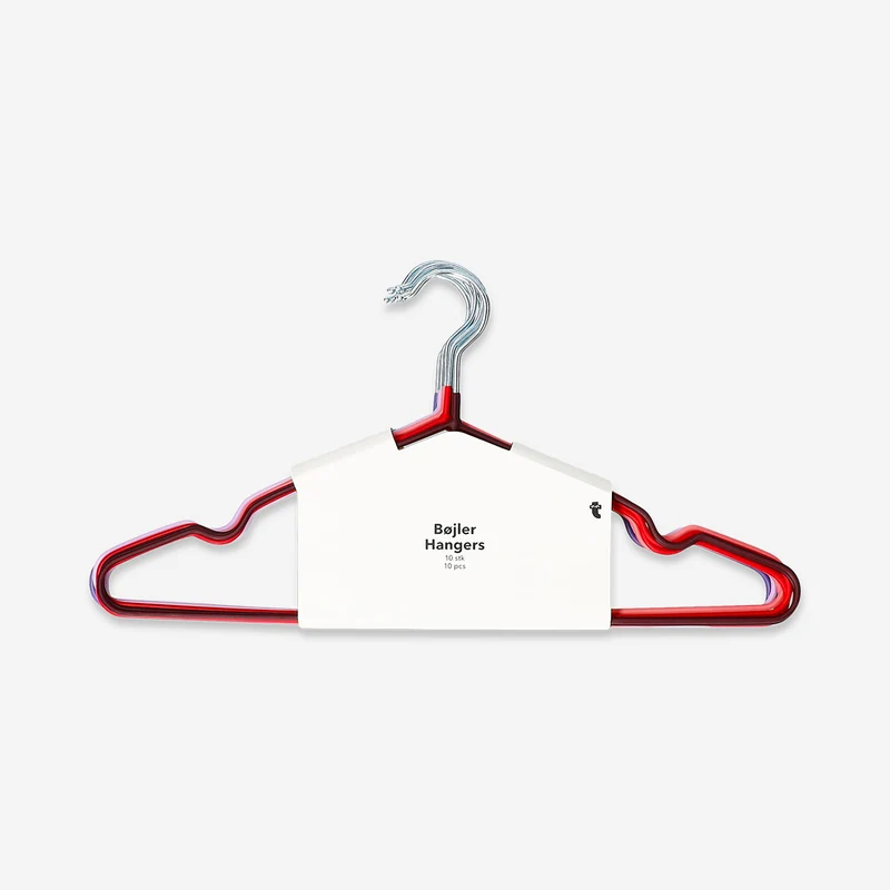 Multi coloured metal hangers - 10 pcs