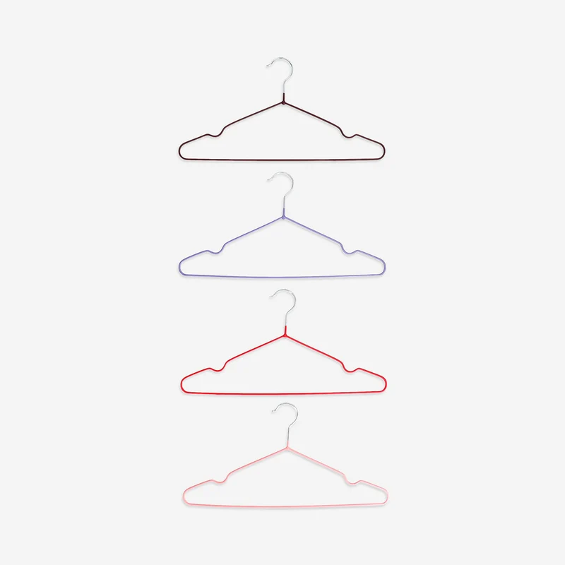 Multi coloured metal hangers - 10 pcs