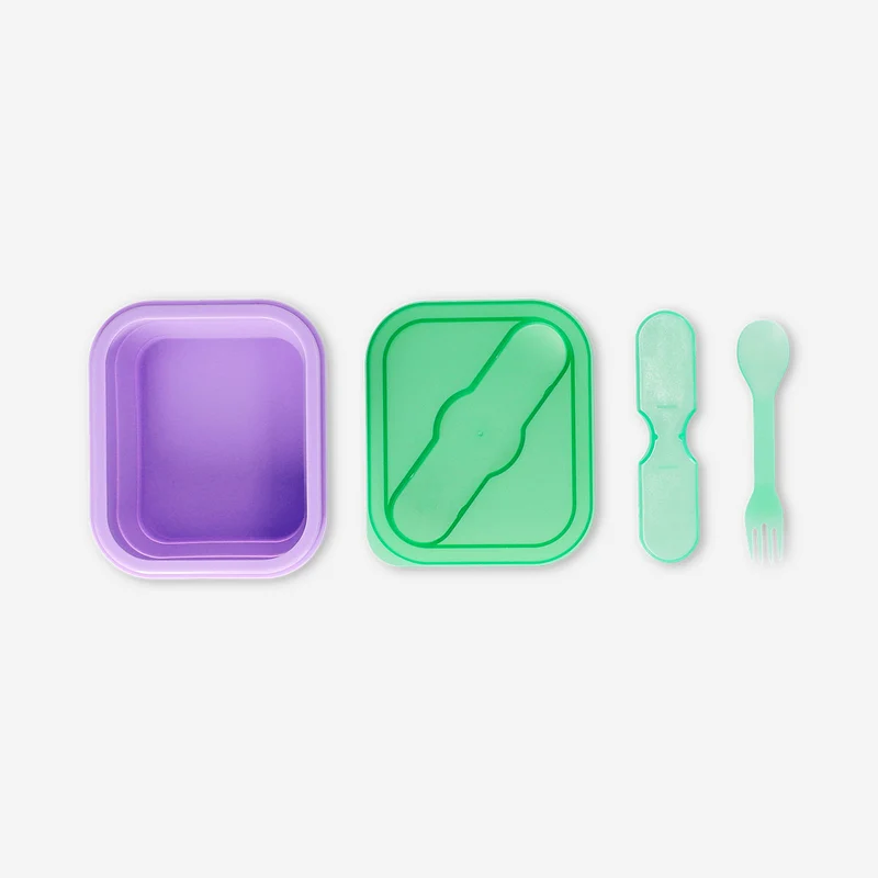 Lilac collapsible lunchbox with spork - 600 ml