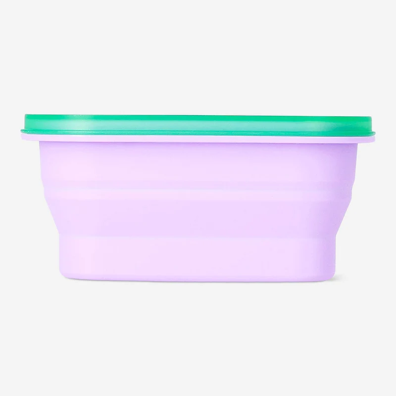 Lilac collapsible lunchbox with spork - 600 ml