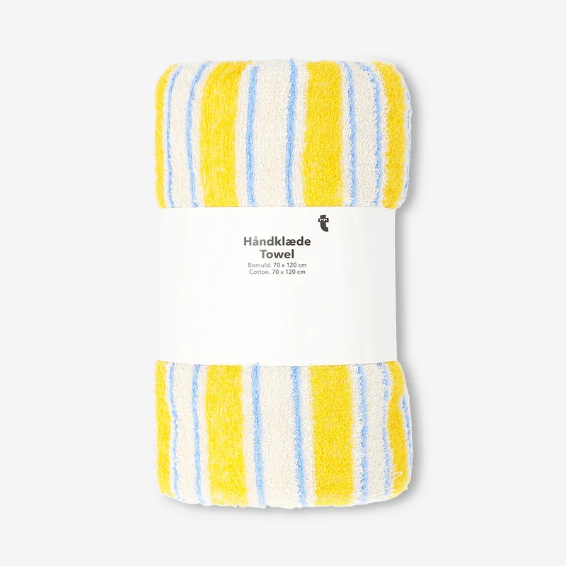 Yellow striped towel - 70x120 cm