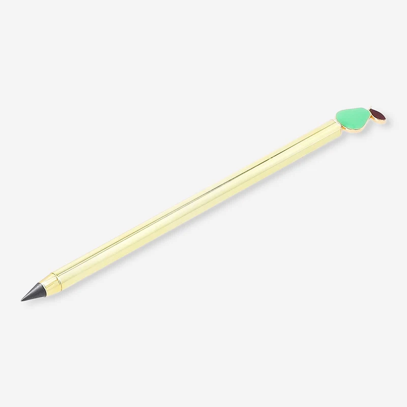 Everlasting pencil - Gold with green pear topper