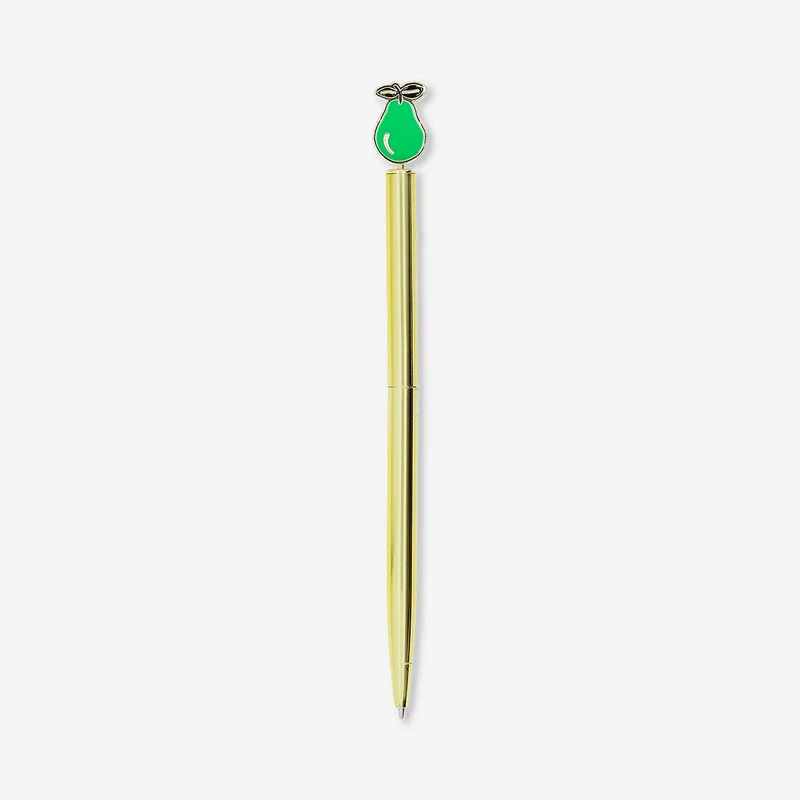 Ballpoint pen - Gold with green pear topper