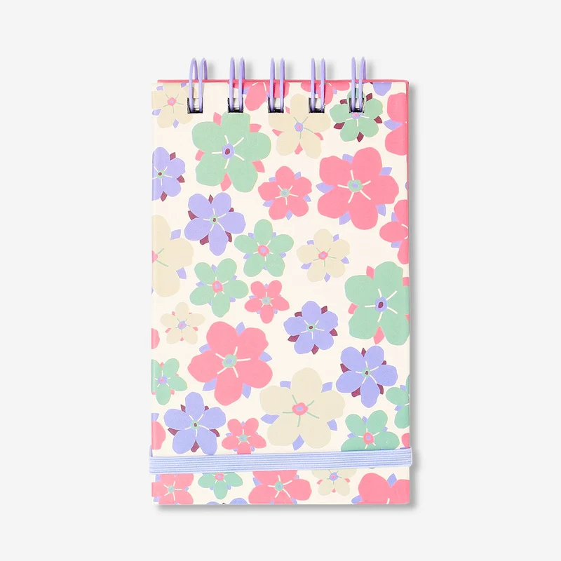 Spiral-bound floral notebook