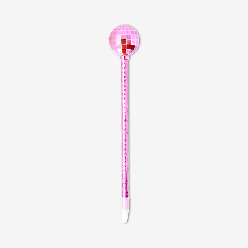 Ballpoint pen - Pink with cat disco ball