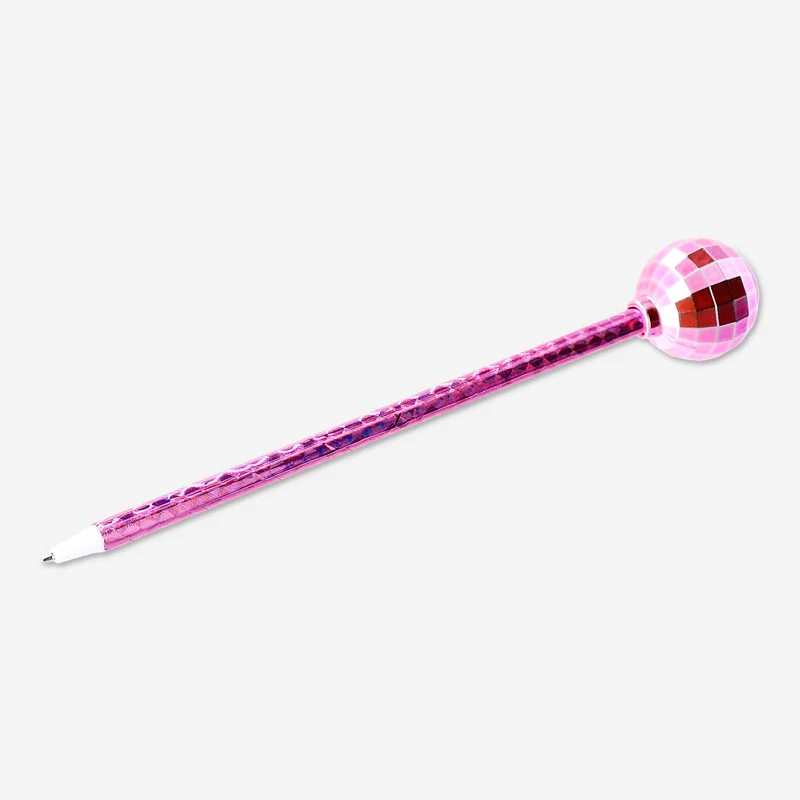Ballpoint pen - Pink with cat disco ball