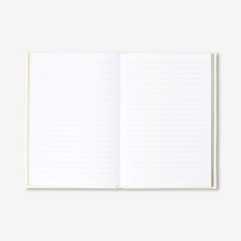 A5 white notebook with fabric cover