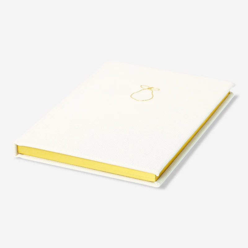 A5 white notebook with fabric cover
