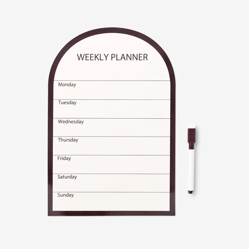 Magnetic weekly planner board with marker