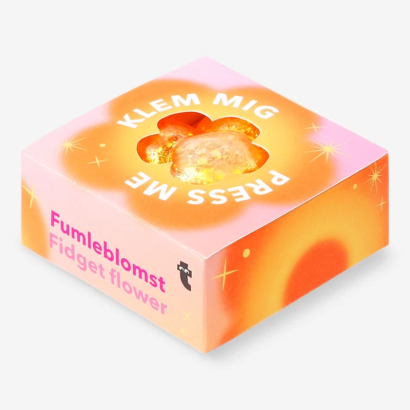 Fidget flower - Orange glitter
