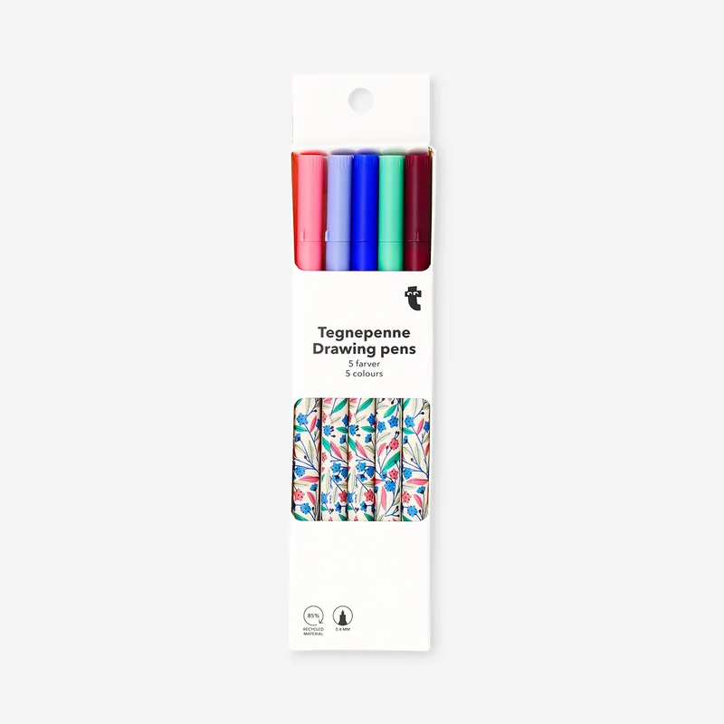 Drawing pens 0,4 mm - 5 pcs