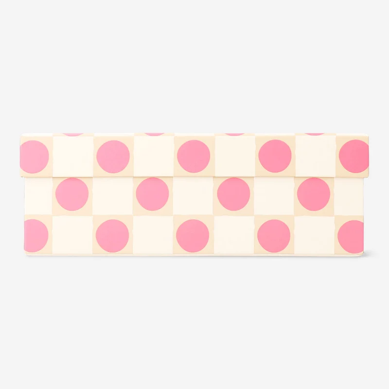 Storage box with pink polka dots - 14x20 cm