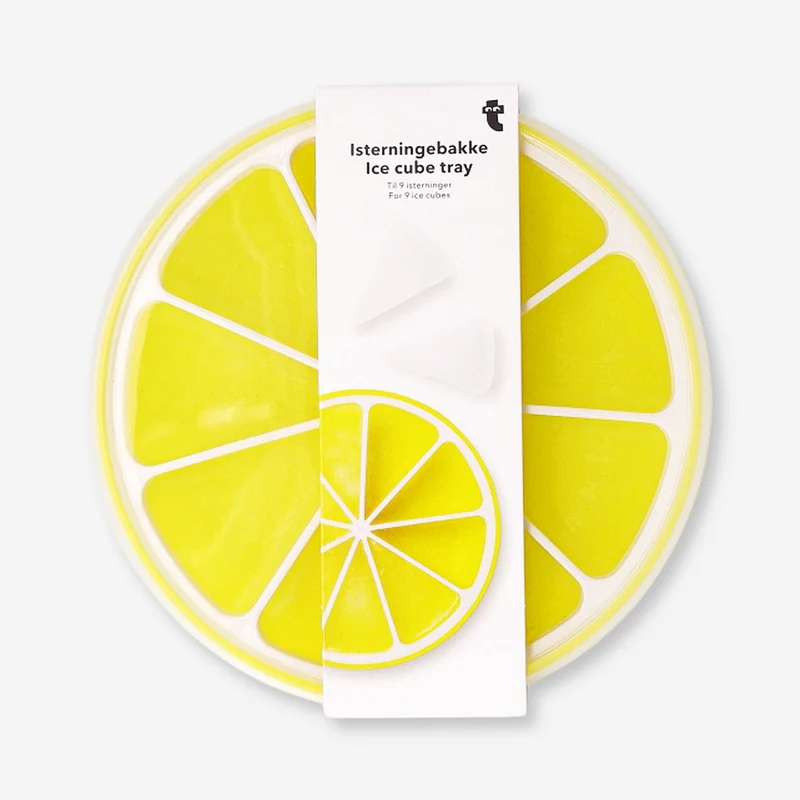 Lemon shaped ice cube tray with lid