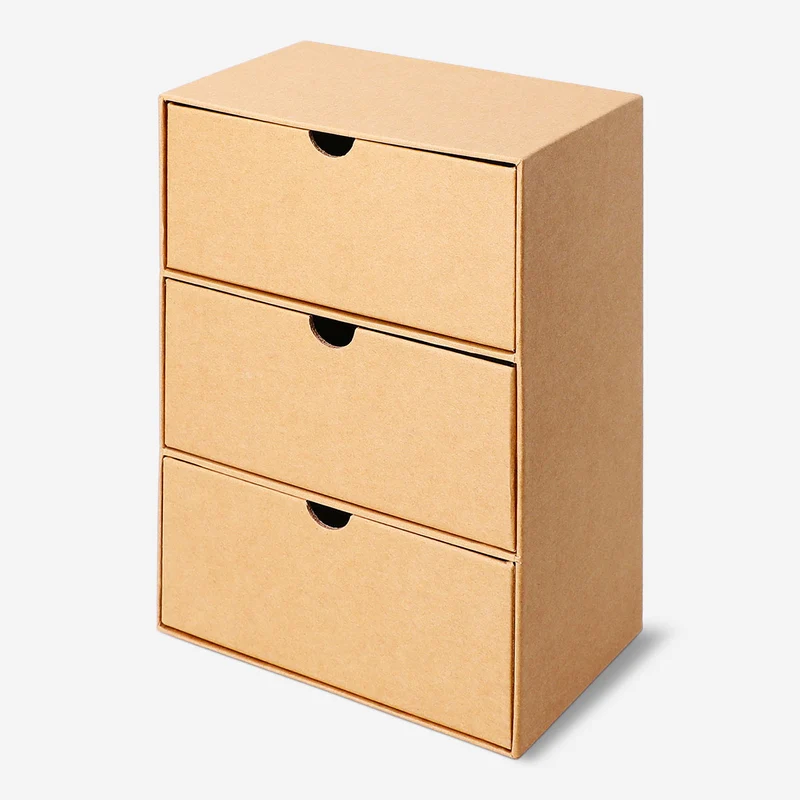 Vertical craft paper desk tidy with 3 drawers