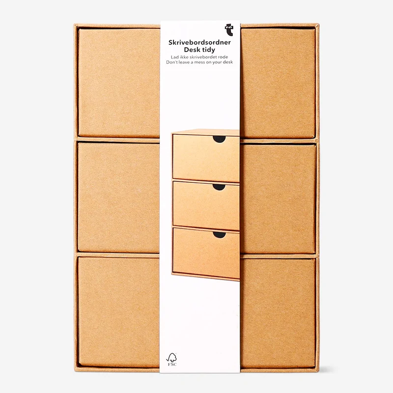 Vertical craft paper desk tidy with 3 drawers