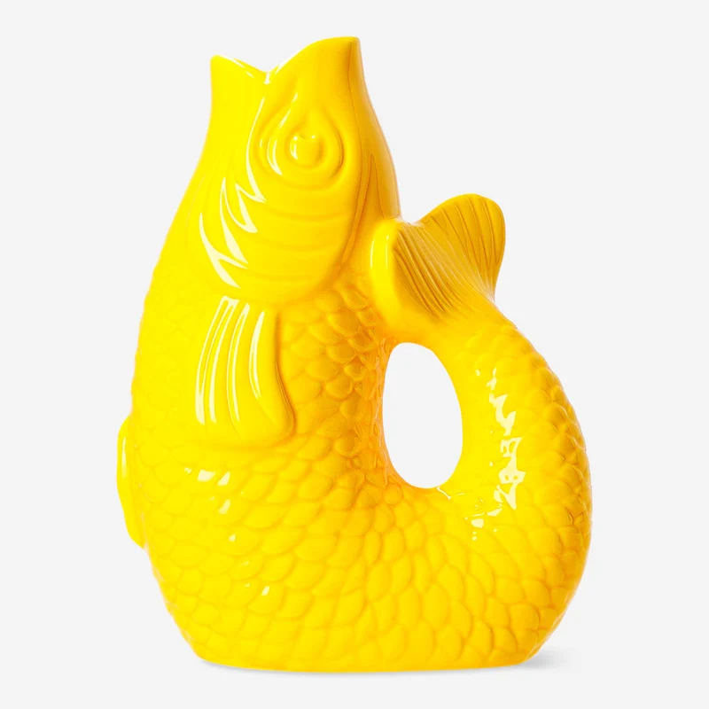 Yellow fish vase - 21 cm