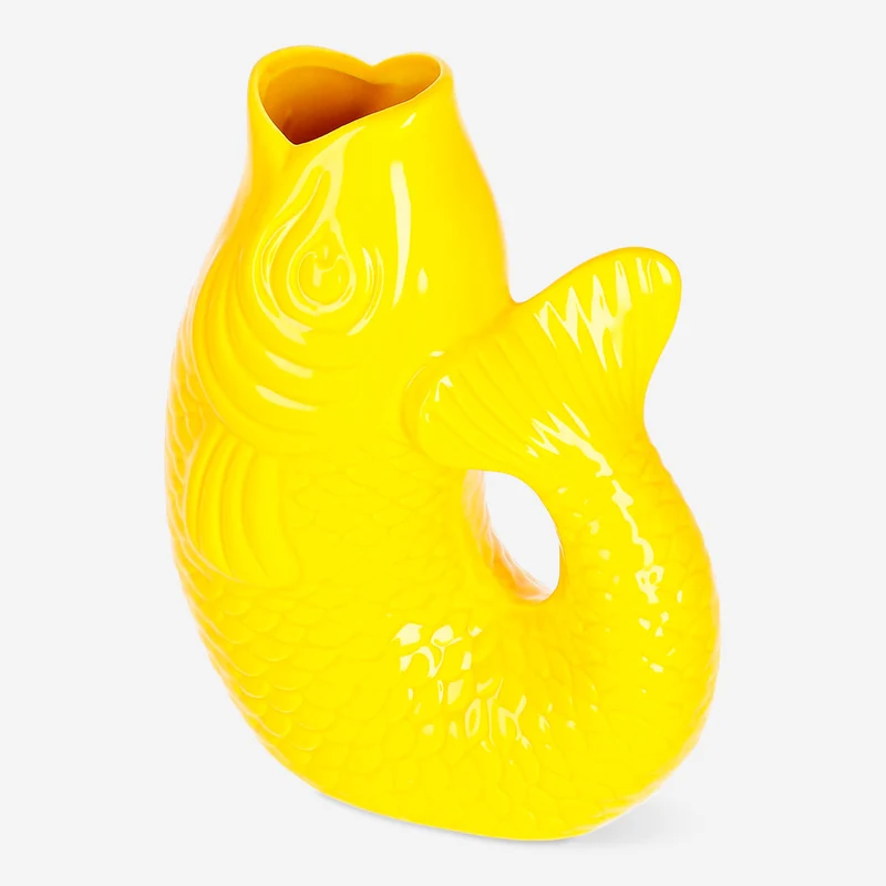 Yellow fish vase - 21 cm