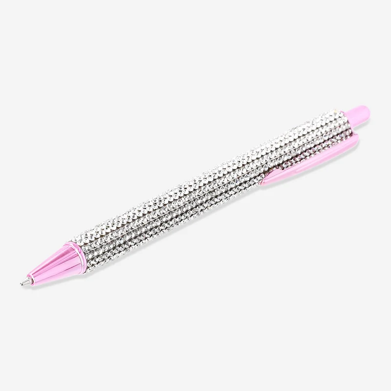 Ballpoint pen - Pink with rhinestones