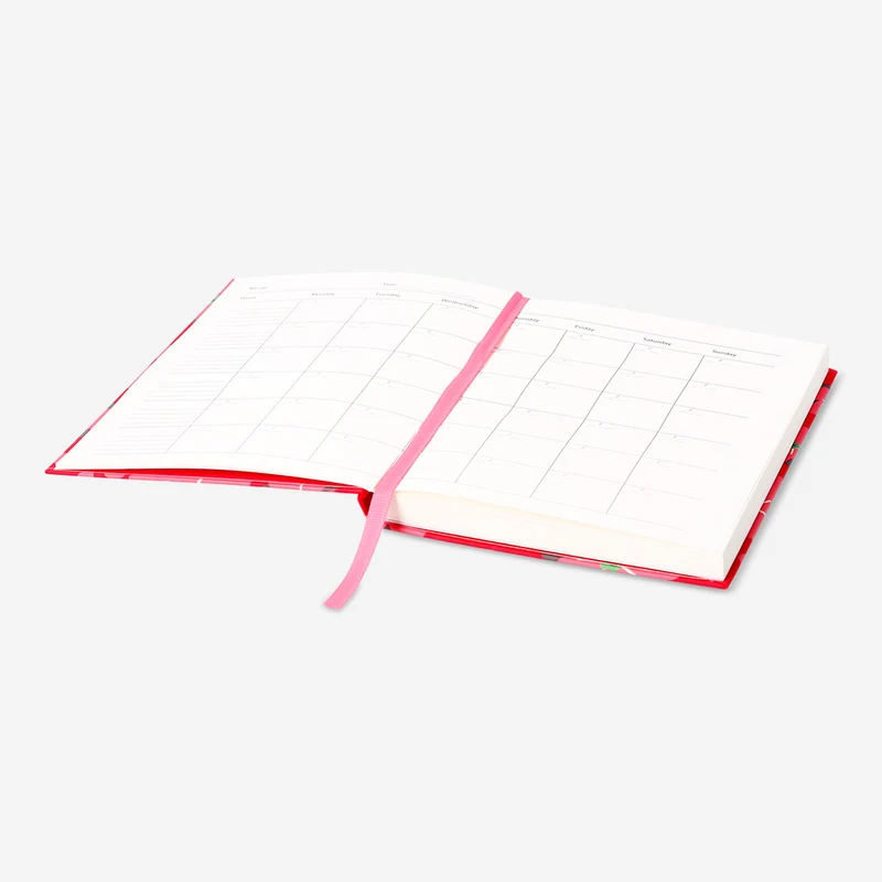 Red floral weekly planner