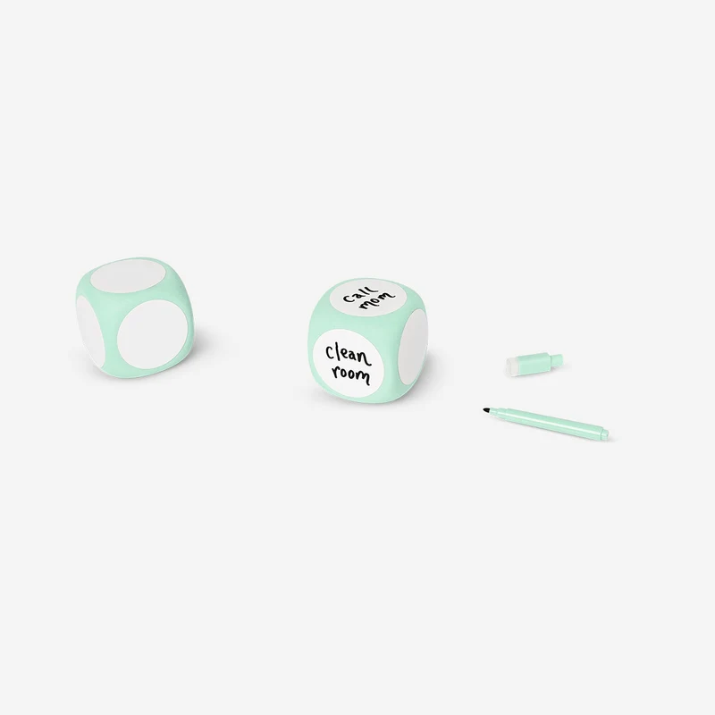 Dice with erasable marker - 2 pcs