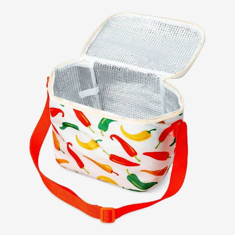 Cooler bag with chili print - 21x14 cm