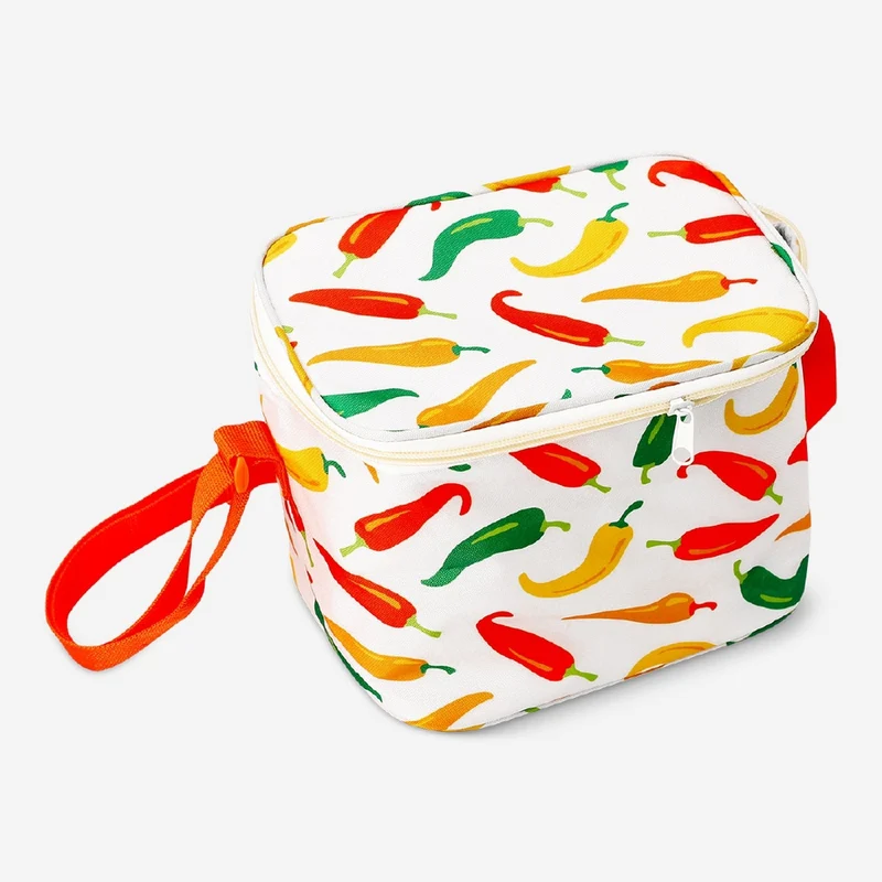 Cooler bag with chili print - 21x14 cm