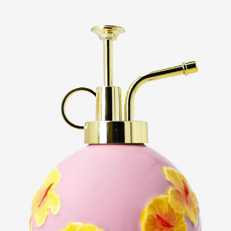 Ceramic mist spray bottle - Hibiscus flower print