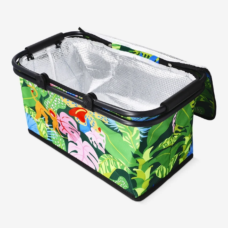 Cooler bag with tropical print - 45x26 cm