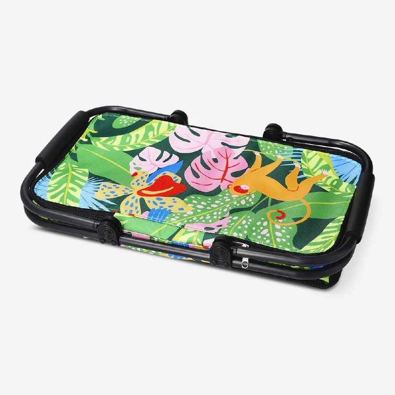 Cooler bag with tropical print - 45x26 cm