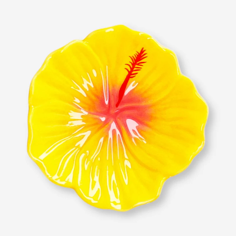 Hibiscus flower decorative dish - 12 cm