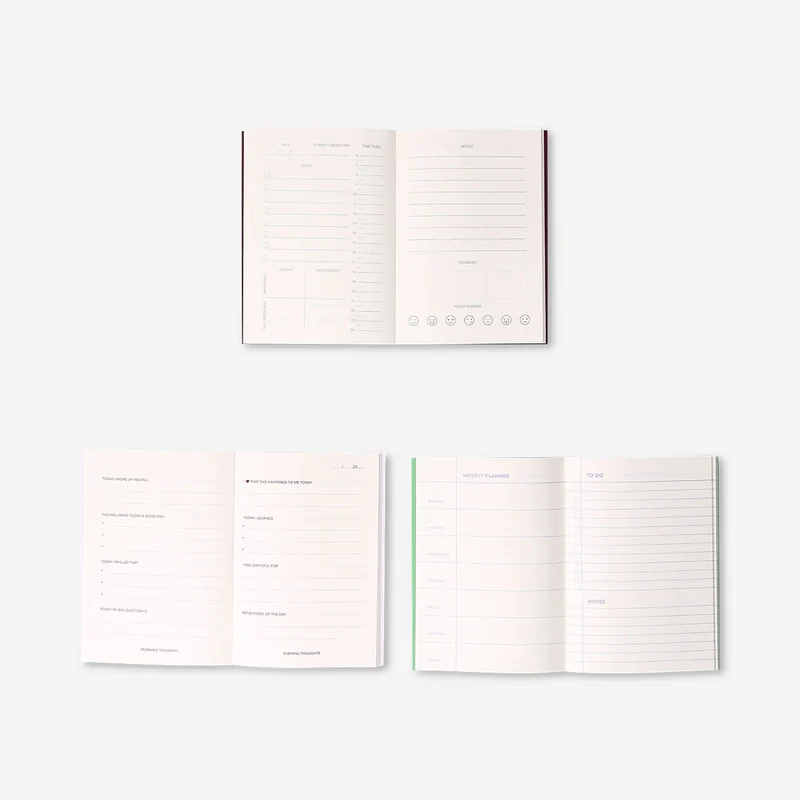 A6 set of planners in English - 3 pcs