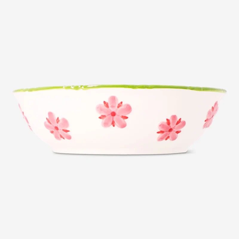 Ceramic bowl with embossed flower - 21 cm