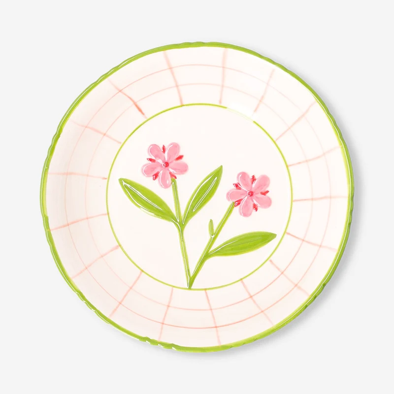 Ceramic bowl with embossed flower - 21 cm