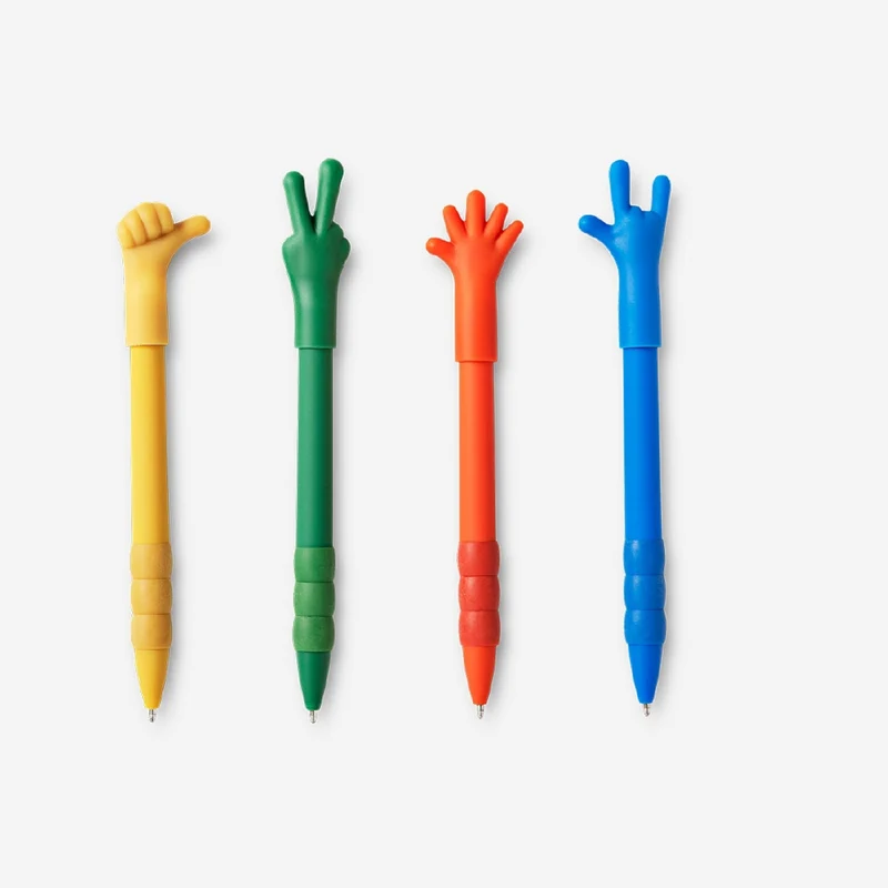 Ballpoint pens with hand signs - 4 pcs